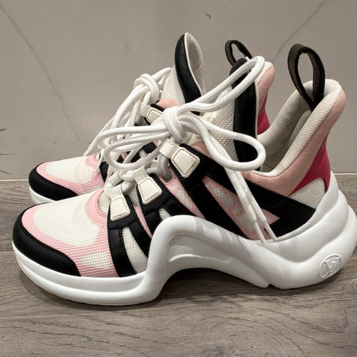 Louis Vuitton LV Archlight Pink White Black Sneakers Mesh Comfort