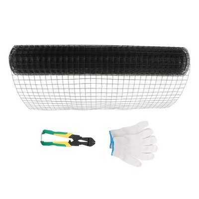 Chicken Rabbit Mesh 1.5''x1.5'' Electric Welding Net With Glove & Pliers 48'' x 50'