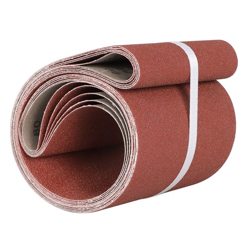 Lot De 5 Bandes Abrasives 2-1/2 X 16 Pouces - Grain 80 Oxyde D'aluminium - Pour Ponceuse à Bande