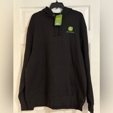NWT John Deere Men's Black Farm Nevada Hoodie -Size XL