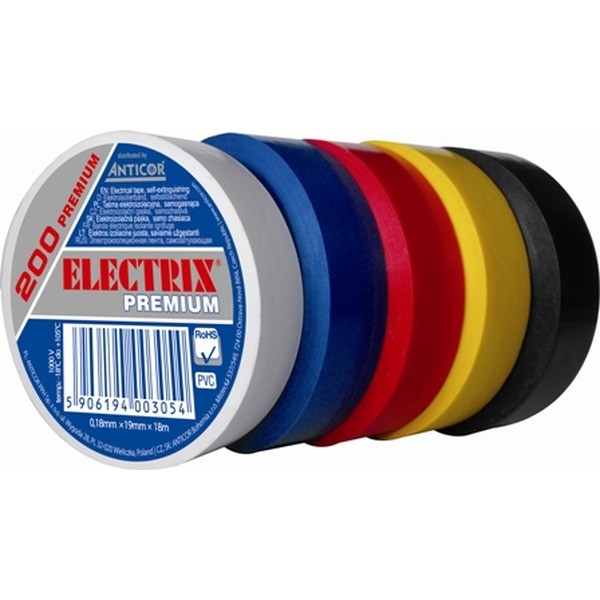 200 19X18 INSULATION TAPE 19MM 18M PVC MIX PE-200P18T-K019018