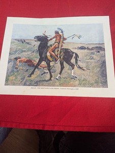 Frederic Remington Print – “An Old‑Time Northern Plains Indian” – 11"×8½" Vintag