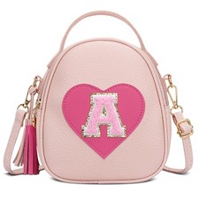 Purse Gifts Girls Cute Crossbody Bag Heart Kids Small Backpack Tassel Pink