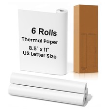 6 Rolls A4 Thermal Printer Paper 8.5"x11" US Letter Size for Portable Printer