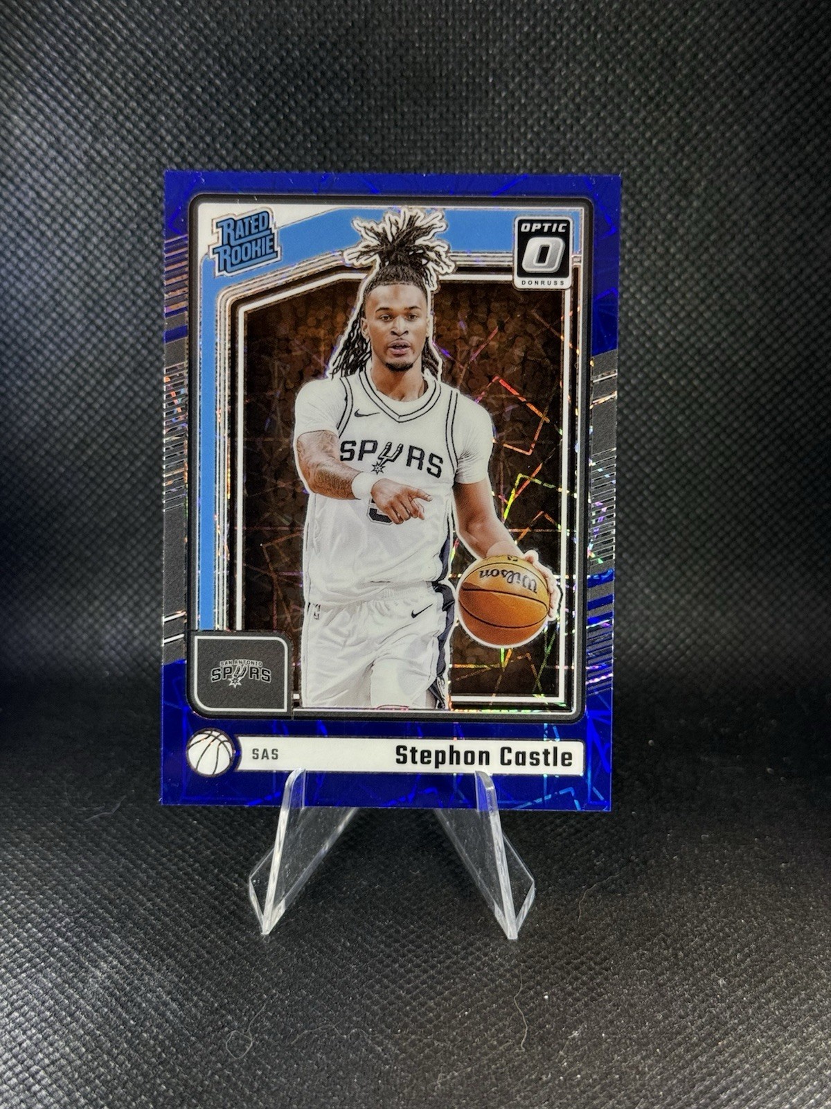 2024-25 Donruss Optic Stephon Castle Rated Rookie Blue Velocity Prizm #254 SP