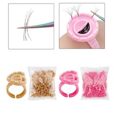100 Pieces Disposable Glue Rings Individual Holder Grafting Eyelashes Palette