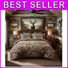 Versatile All-Season Full Comforter Set - Realtree Camo for Mancave or Lodge