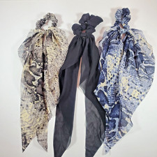 Animal Print Hair Accessories Scrunchies Set of 3 Silky Sheer Voile Fabric