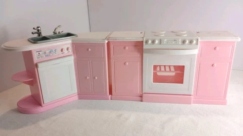 Vintage 1996 Barbie Kitchen Set for Folding Pretty House Incomplete