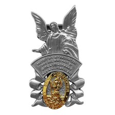 St Christopher Medal for Car Visor Clip, Guardian Angel Car Medal, Bless Driving