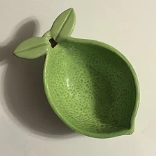 Lime Shaped Serving Bowl Green 3.5" x 5.5" x 2"H Ceramic by Design Imports DII