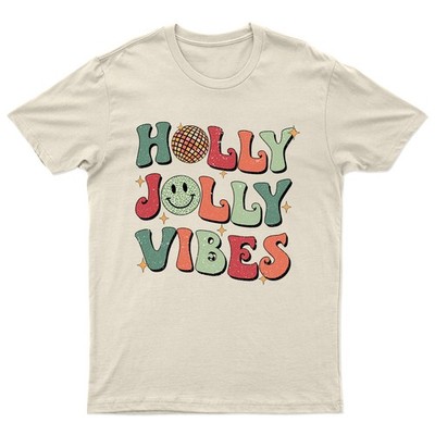 Holly Jolly Vibes Weihnachten T-Shirt Unisex Geschenk Retro lustig Damen Vintage -a