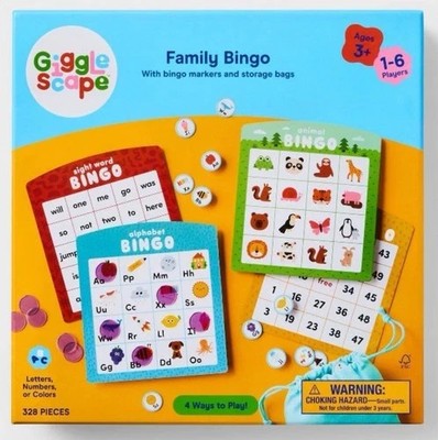 Giggle Scape Family Bingo Game Night Staple - Counting and Matching Skills