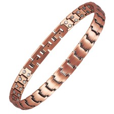 MagSølv Copper Magnetic Anklet For Men, 99% Pure Copper Double Row Magnet Ank...