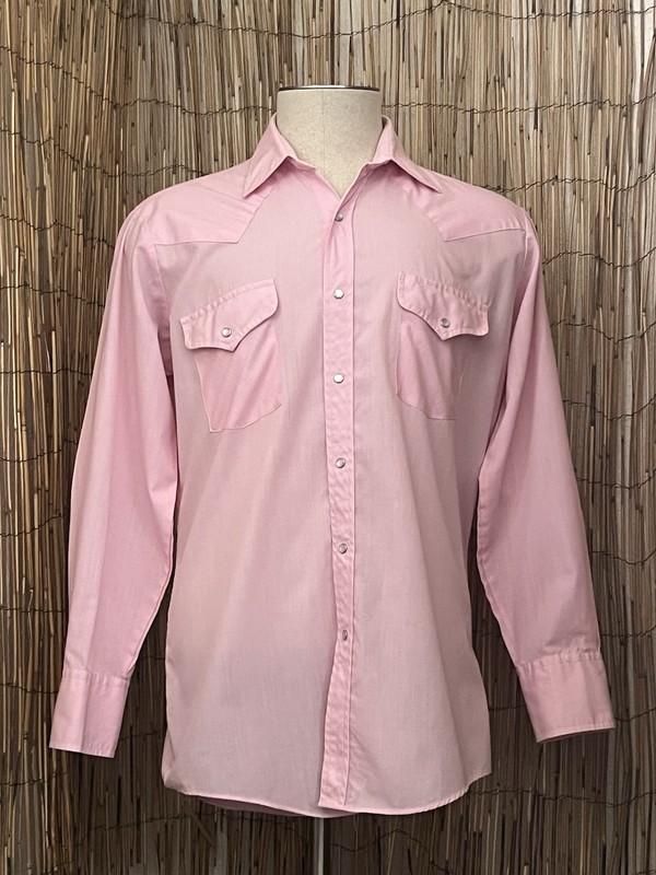 Sheplers Mens LS Pearl Snap Vintage Western Shirt-Size 15.5/33-Cotton Poly Blend