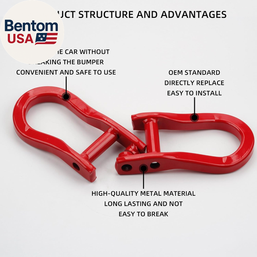 Front Tow Hooks Compatible with 2007-2019 Chevy Silverado GMC Sierra 1500 2019 C - Picture 3 of 12
