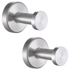 2-Pack Brushed Nickel Bathroom Towel Hooks 304 Stainless Steel Coat Hook
