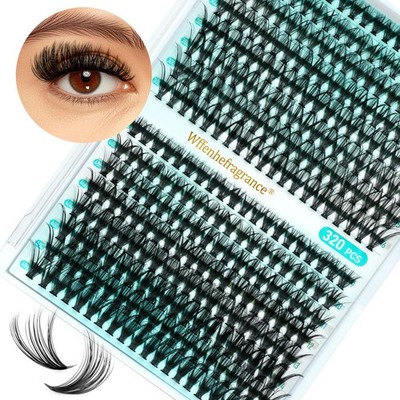Cluster Lashes 320Pcs D Curl Mixed DIY Individual Lash Extensions
