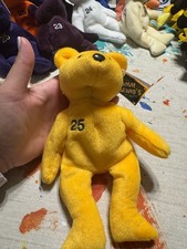 NWT Salvino's Bamm Beano's MLB Jim Edmonds 25 Yellow Beanie Bear MWMT