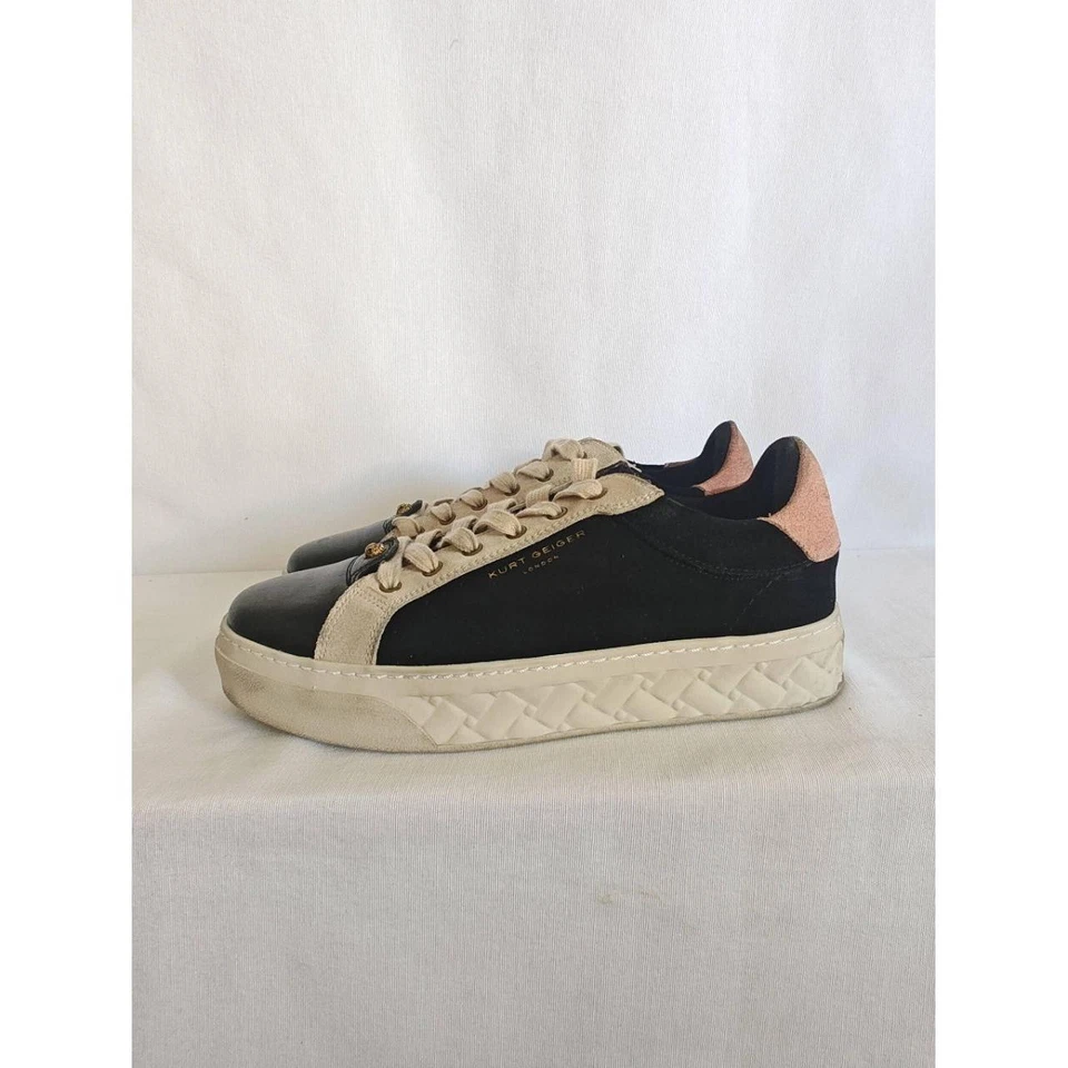 Kurt Geiger London Kensington Cupsole Suede Sneakers Suede Leather Black EU 39 - Image 2 of 4