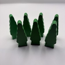 Wooden Train Track Pine Trees Set Green Scenery Brio Compatible