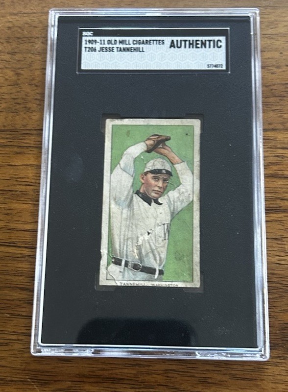 1909 T206 Old Mill Cigarettes - Jesse Tannehill Washington - SGC A