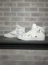 Scarpe Zara Alta Qualità Pelle Bianca HI Top 2018-002-001 Uomo Taglia 10 Eur 43