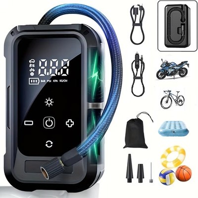 Elektrische Luftpumpe 6000Mah Akku Auto Reifen Druckluft Luftkompressor Digital