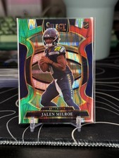 2025 Panini Select - Jalen Milroe Green & Red Shock Prizm #14 Seahawks