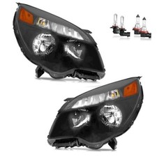 Headlights W/Bulbs for 2010 OE Replacement Black With High Low Beam Bulbs