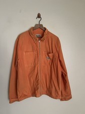 STÜSSY Washed FULL ZIP WORK LONGSLEEVE ORANGE JACKET L