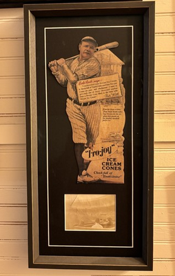 #ad #ad Babe Ruth Memorabilia Framed Picture And Fro Joy Advertisement $4500.00