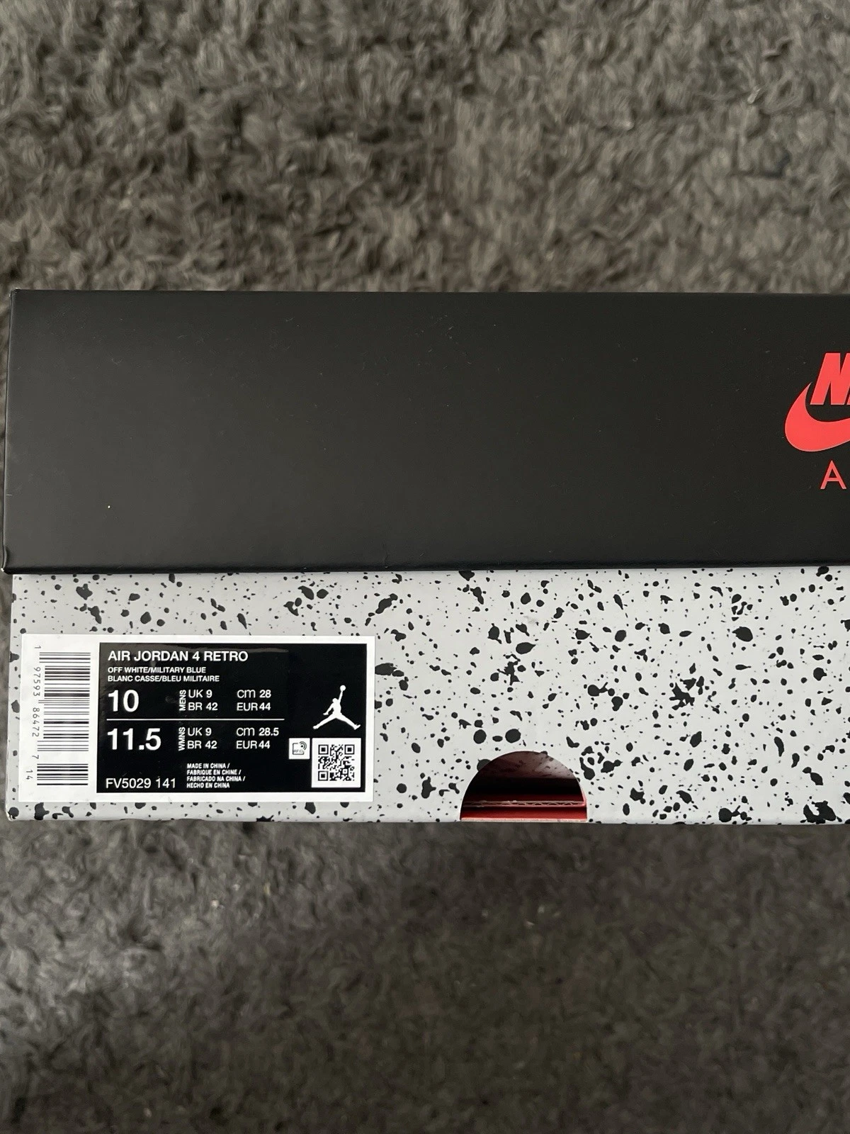 Nike Air Jordan 4 retro blu militare nuove con scatola da uomo UK 9 US 10 EU 44