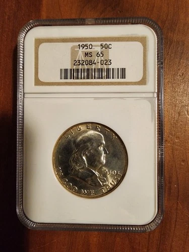 1950 Franklin half dollar NGC MS65