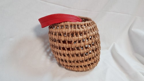 Borsa a mano Clare V tessuto rattan e cinturino in pelle rossa - Foto 6 di 12