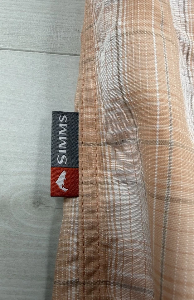 Simms Fishing Big Sky SS Shirt Pearl Snap UPF 50 Orange Fishing Shirt Mens M NWT - Image 3 of 4