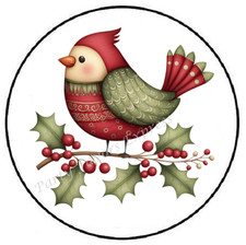 CHRISTMAS CARDINAL ENVELOPE SEALS LABELS STICKERS FAVORS