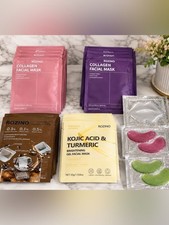 48 piece Skincare mask Bundle- Facial, Collagen, Brightening Eye/Lip Masks