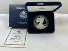 2012 W American Silver Eagle Proof 1 oz .999 OGP Box COA