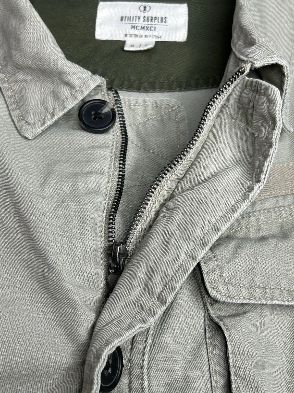 Cotton On Utility Surplus Jacket Mens Medium Harajuku Field Jacket Cargo Skull - product detail image 5