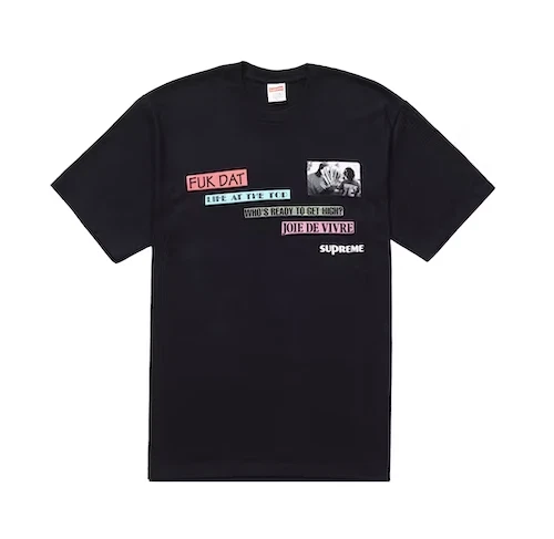 Tee shirt noir Supreme Joie de Vivre XXL flambant neuf 100 % authentique FW22
