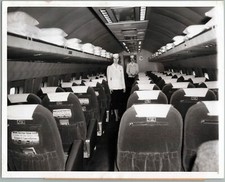 LOCKHEED SUPER CONSTELLATION CABIN INTERIOR BARBARA HUTTON CHARTER PRESS PHOTO