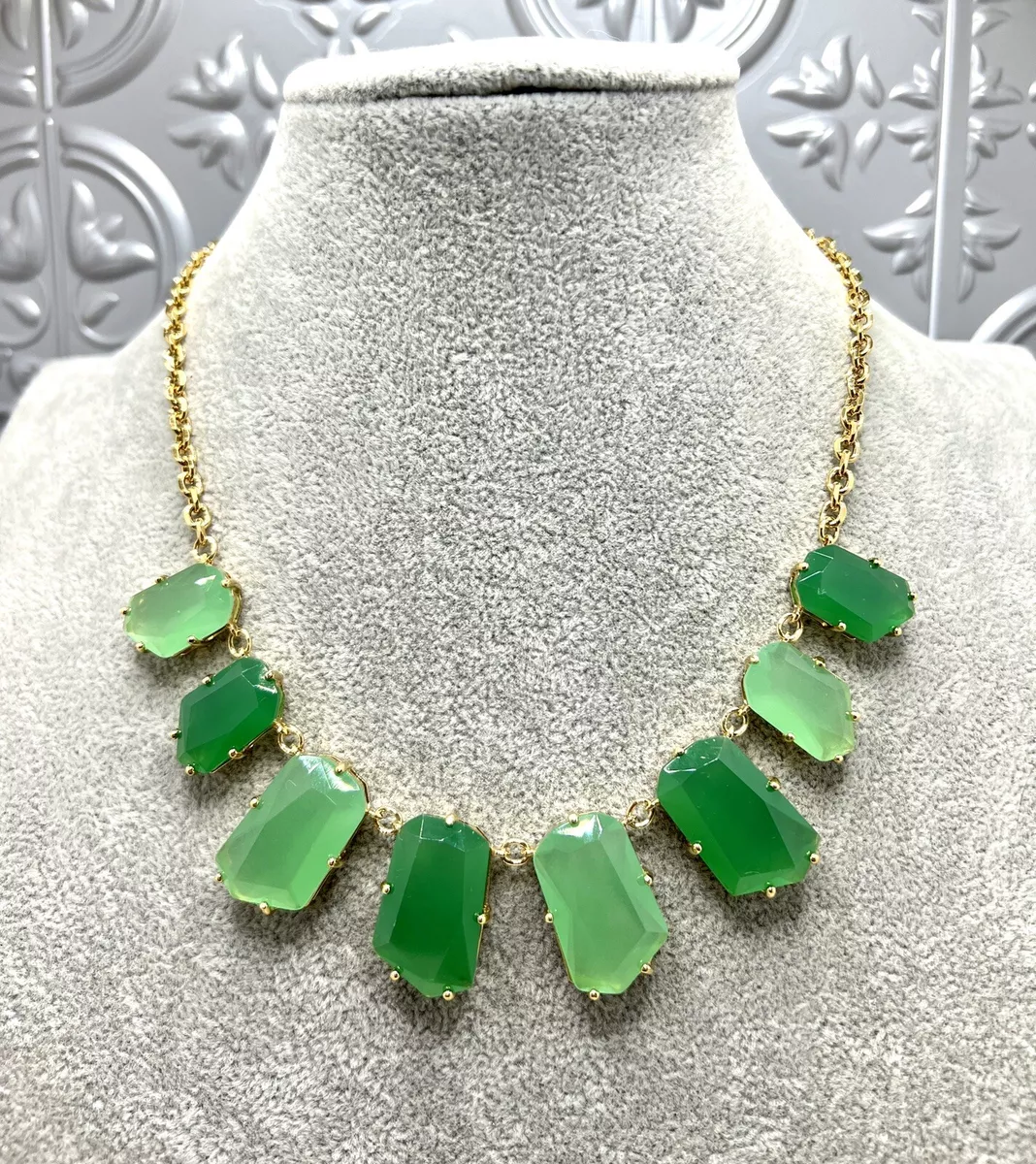 Buy Emerald Green Embellished Drop Necklace Set by Prerto Online at Aza  Fashions.