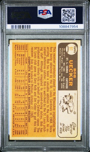 1966 Topps - Bob Uecker #91 Trade Noted at Back Bottom - 第 2/2 張圖片
