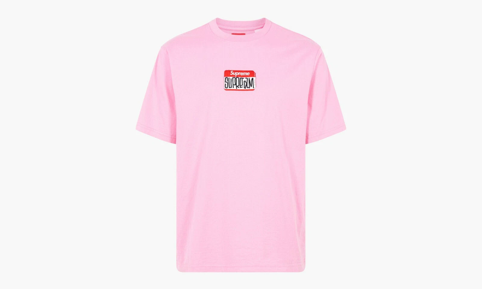 Neuf Supreme Gonz Nametag S/S haut couleur rose taille grand T shirt FW21KN55 9/9/2021