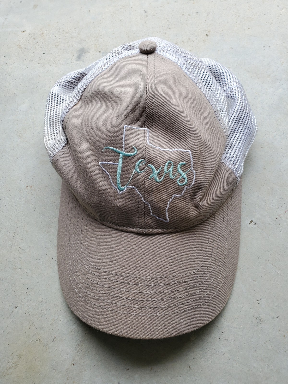 Texas State Outline Script Mesh  Adjustable Hat C… - image 1
