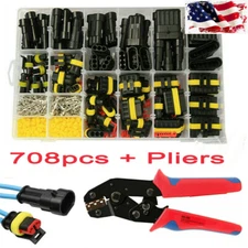 708 Pcs 1-6 Pin Car Automotive Waterproof Electrical Wire Connector Plug Kit Set