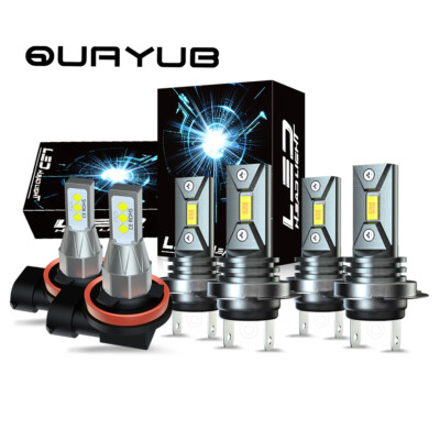 Combo LED Headlight H7+H7+H11 High Low Beam+Fog Light Bulbs 3 Sets 6000K White