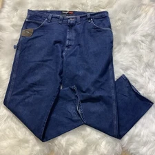 Wrangler Jeans Mens 44x31 Riggs Workwear Pants Denim Blue Work Relaxed