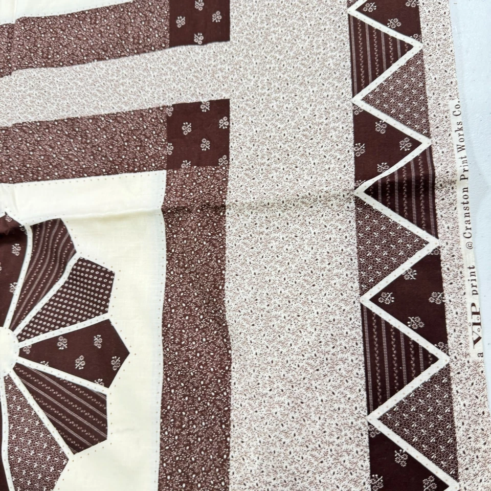 vintage cranston fabric brown dresden floral cotton 84x 98 2.72 yards - Image 4 of 4